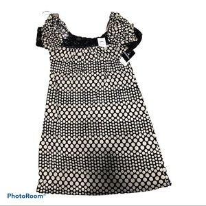 NWT Sandra Darren black/ beige dress size 12.